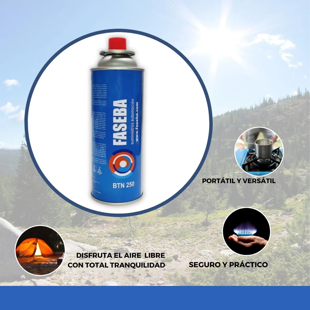 8 Unidades de Cartucho de Gas para Camping CP250 227 g con sistema de seguridad. Ideal para cocinas portátiles, sopletes, hornillos quemadores. bombona camping gas portátil, cartucho camping gas.