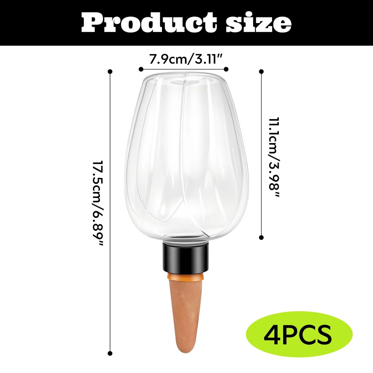Bolas De Riego, Juego De 4 para Riego Automático De Plantas, Esferas De Agua para Plantas, 350 Ml De Autorriego, Bola De Riego para El Riego Automático De Plantas De Interior Y Balcón
