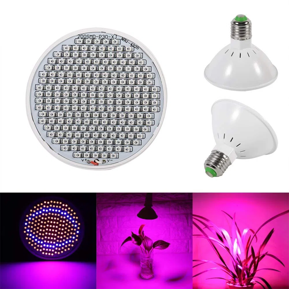 JTLB Full Gr24W 200 LED Luz de crecimiento de plantas E27 hidropónica, flores y verduras, 85 ~ 265 Vow