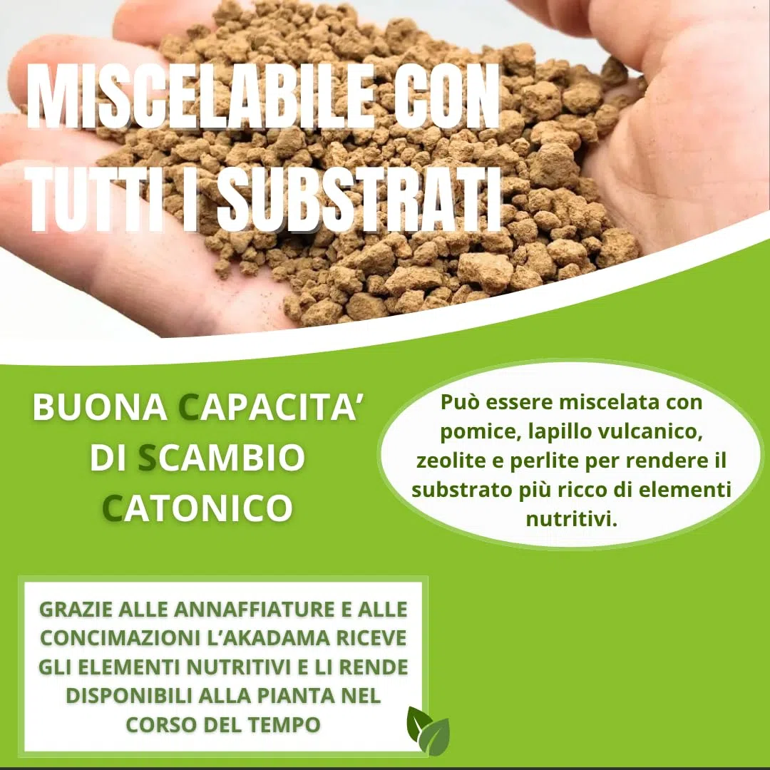 Akadama Hard Quality 5/10 mm (1 kg - Aproximadamente 1,5 lt), para Bonsai