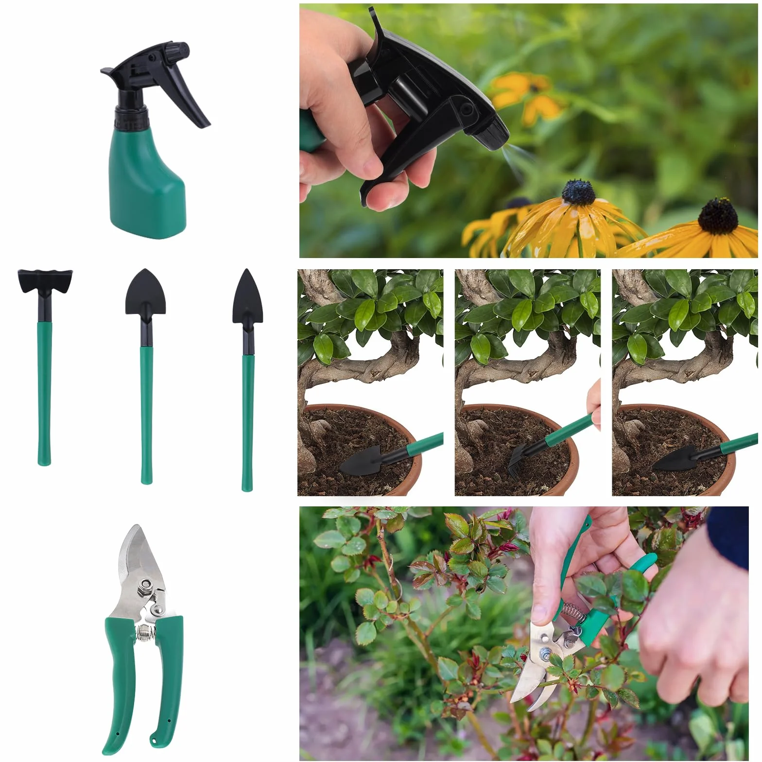 Herramientas de Jardinería Kit 11 Piezas Juego De Herramientas jardinería con Funda de Transporte con Guantes de Jardin