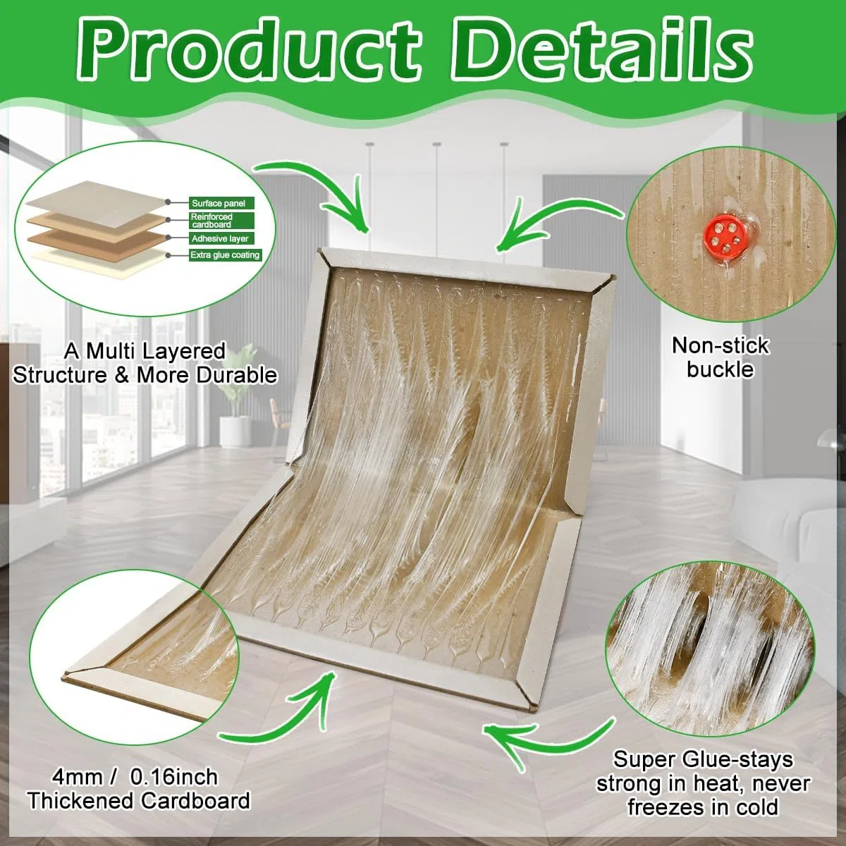 Kakerlake klebt Brett,10PCS Trampa para Cucarachas, Trampas Cucarachas Cucal Adhesivas, Trampa para Hormigas, Almohadillas Adhesivas de Placa para Eliminar Cucarachas para Cocina Dormitorio