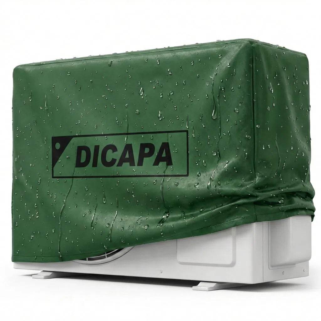 DICAPA Funda Aire Acondicionado Exterior de 90 x 55 x 30 cm. Cubre Aire Acondicionado Exterior Impermeable y Resistente (Verde)