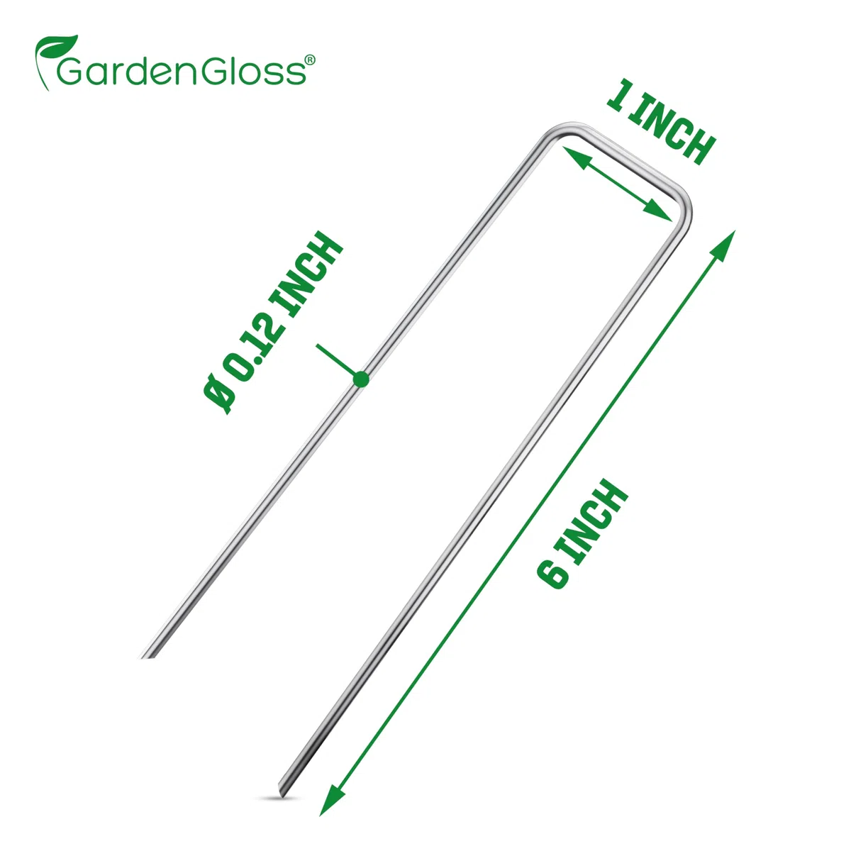GardenGloss Anclajes De Tierra/Estacas Anti Óxido - 100 Unidades - Anclajes De Suelo Inoxidables Y Galvanizados para Fijación - 150mm25mmØ2.8mm - Clavos/Ganchos De Tierra De Acero