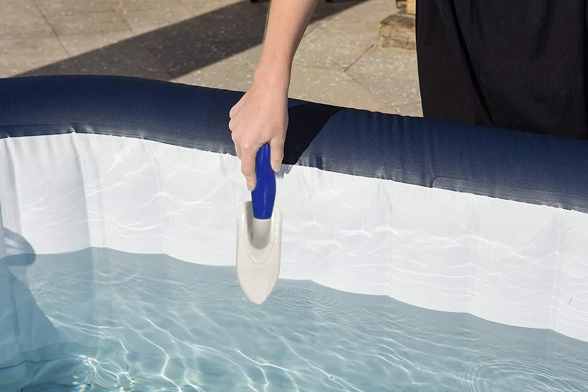 KAHEIGN Kit de Limpieza de Bañera de Hidromasaje, Skimmer de Piscina con Cepillo para Piscina Infantil, Almohadilla Depuradora, Guantes para Estanque Jardín, Bañera Hidromasaje, Fuente Spa, Pecera