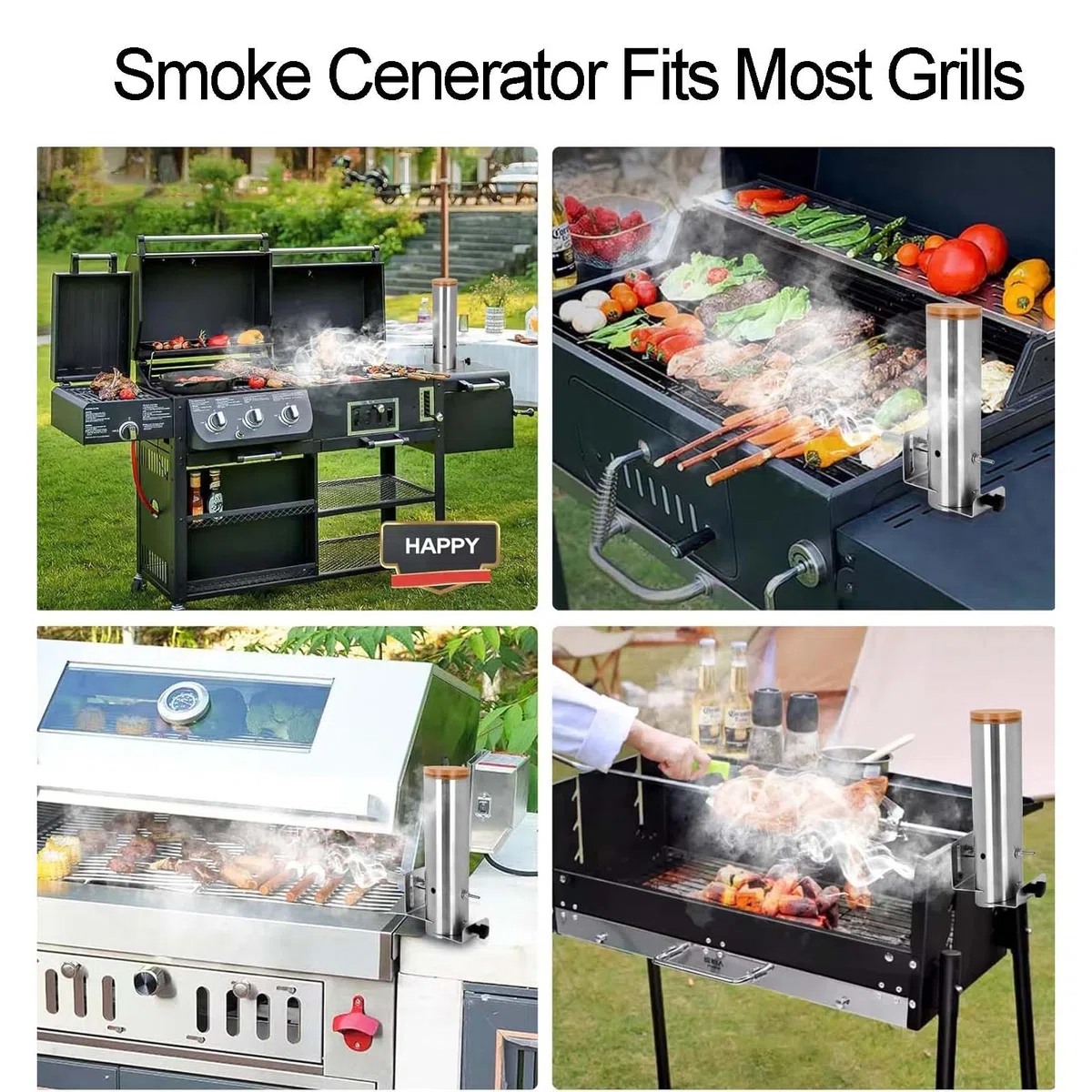 Ahumador Eléctrico para Barbacoa, Ahumador para Exteriores, Salida de Humo Ajustable, Herramientas para Barbacoa de Carne/Verduras, para Uso Doméstico