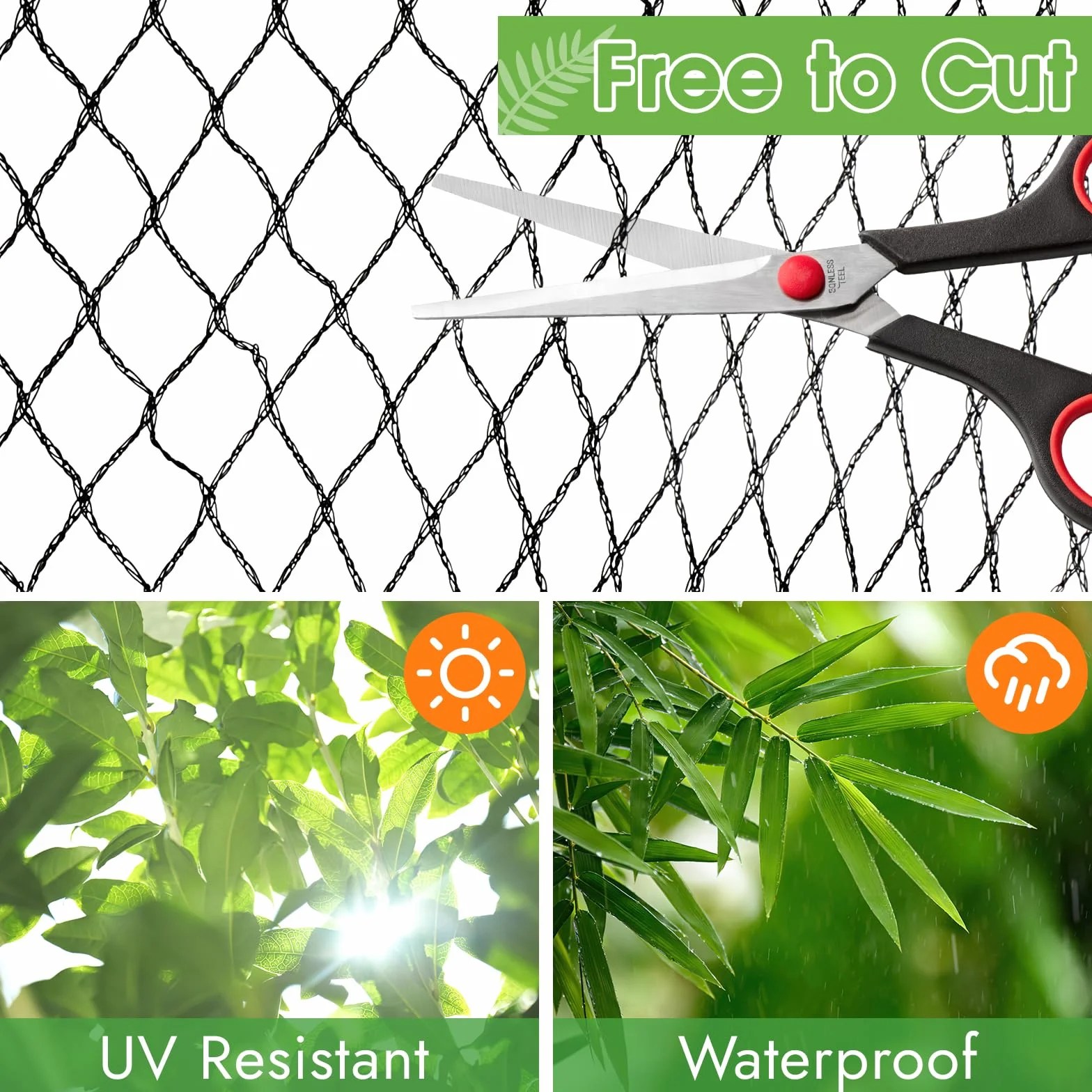 Red para estanques de malla fina, red de protección para pájaros, con 12 anclajes de suelo, red para árboles frutales, red de hojas, resistente a los rayos UV, color negro, para estanque, jardín,