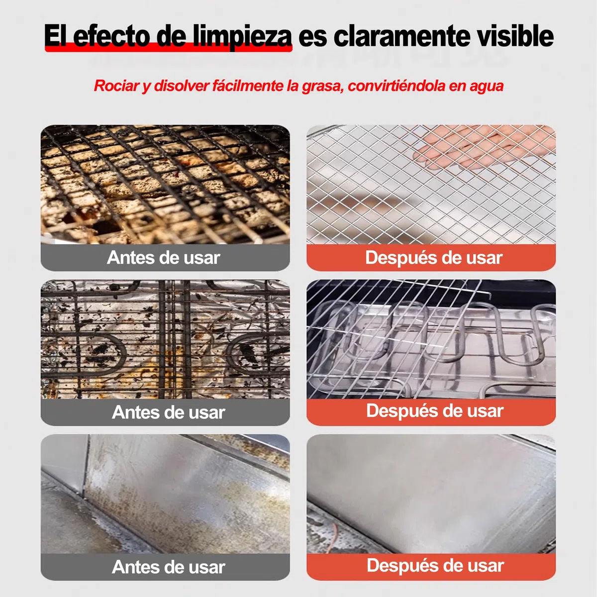 H HANSEL HOME Spray de Limpieza Profesional para Parrilla, Horno y Barbacoa - Potente Eliminador de Grasa y Suciedad - 400ml, 4 Unidades