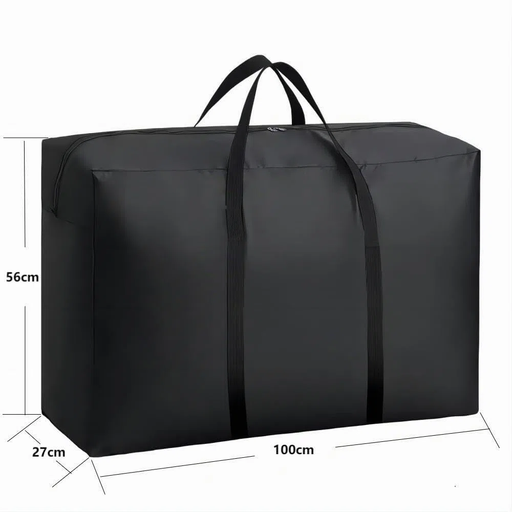 Bolsa de Almacenamiento Impermeable150L, 1 Piezas Bolsa de Almacenamiento para Cojines Jardín, Bolsa de Mudanzas Oxford Recubierta de Poliéster 420D(L100xW27xH56cm, Negro)