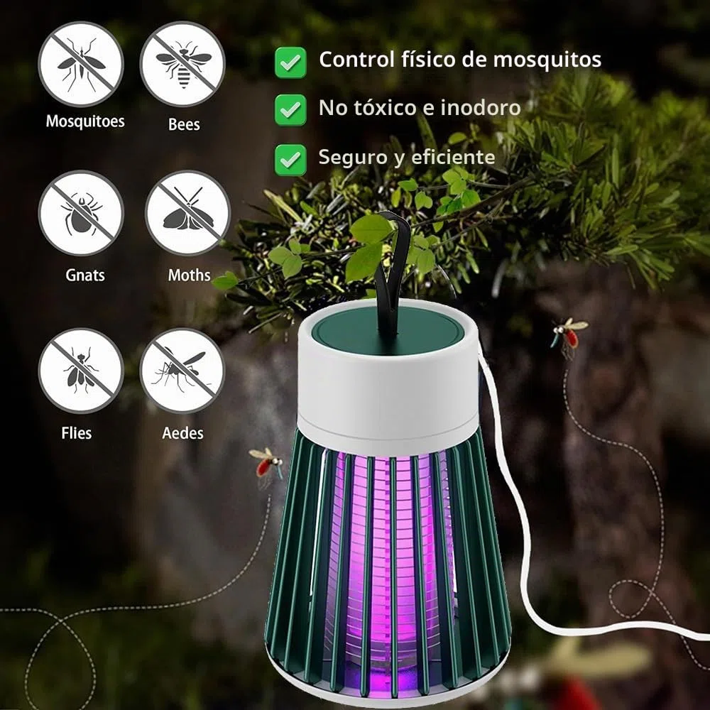 Mozzguard Matamosquitos, 2 piezas 2024 Nueva lámpara antimosquitos, lámpara mata mosquitos portátil, Mozzguard con cable USB, Mozzy Guard para interiores y exteriores, mata insectos para dormitorio