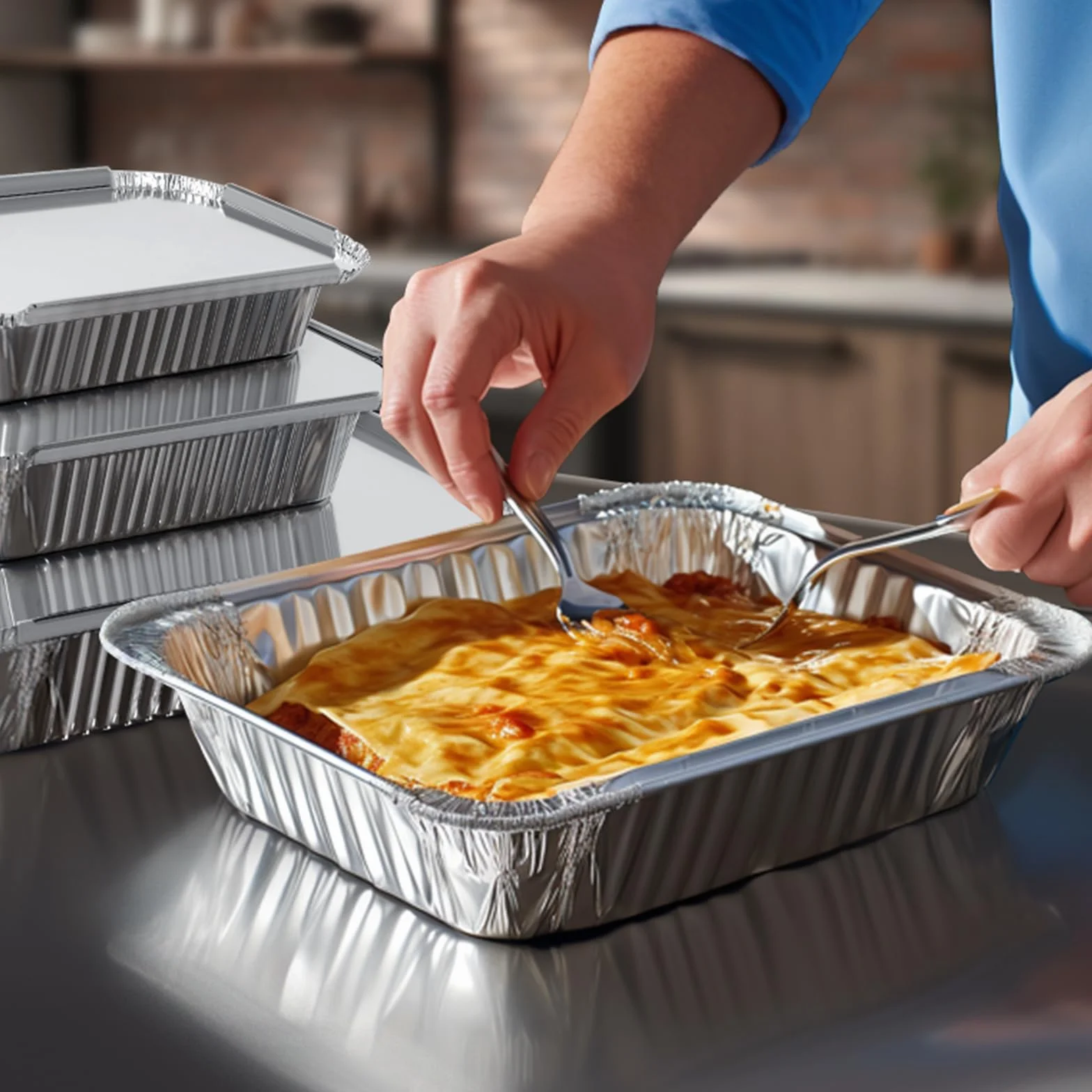 30 bandejas de Aluminio para Barbacoa, 1750 ml/700 ml/410 ml, bandejas de Aluminio con Tapa, bandejas de Aluminio Reutilizables, para cocinar, Asar, Hornear, Asar.
