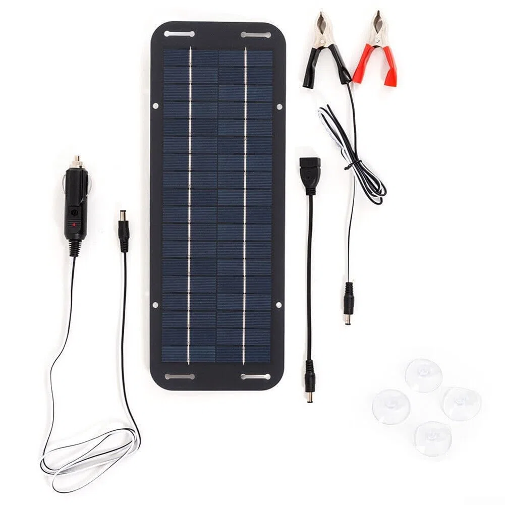 Batería solar de 30 W, cargador, mantenedor, 12 V, portátil, impermeable, panel solar, kit de carga por goteo para coche, barco, caravana, motocicleta