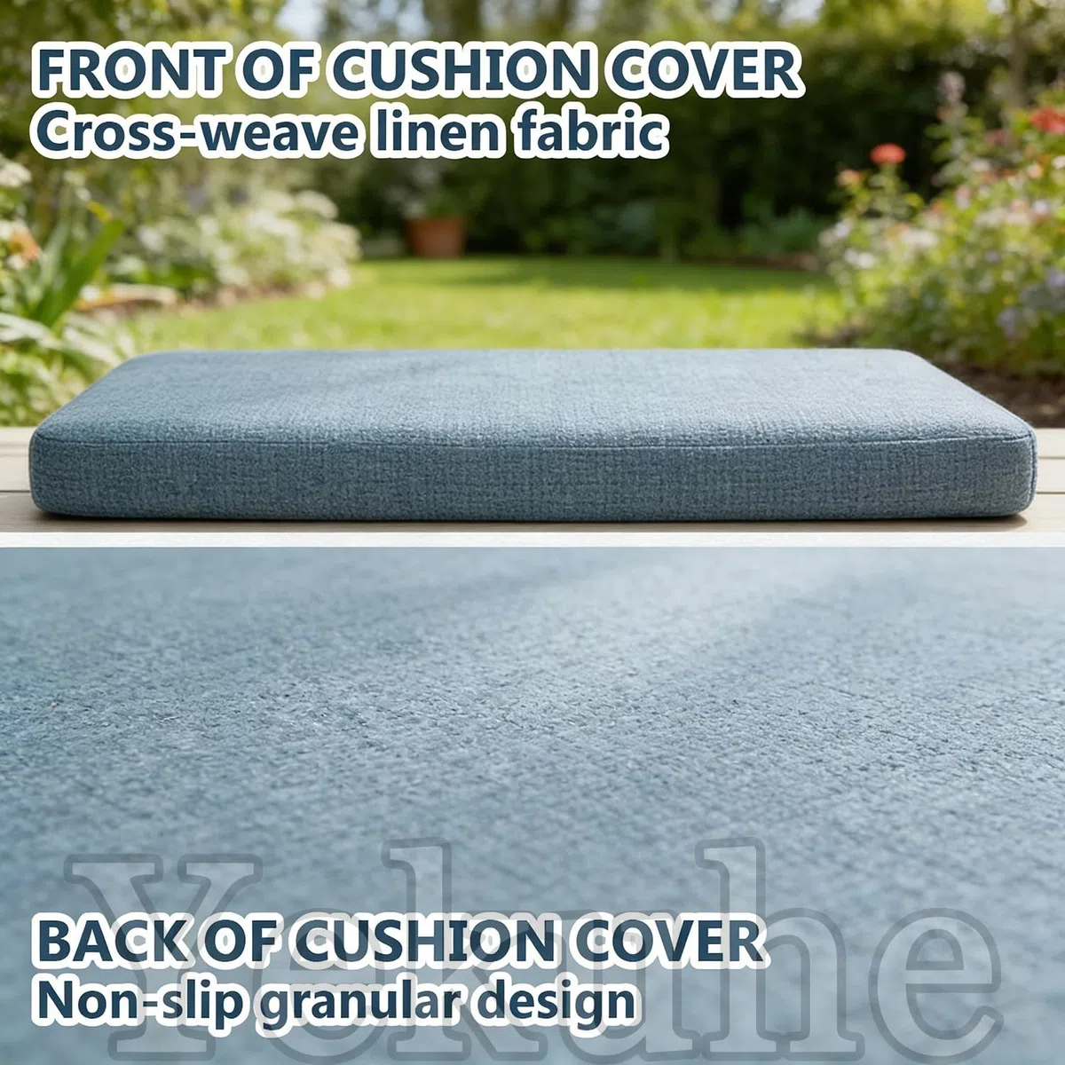 Funda de Cojines para Bancos, Tela de Lino, Antideslizante, Funda de Cojín Lavable y Desmontable, para Interiores Y Exteriores Silla De Banco Comedor Cocina(Gris,140x40x5cm)