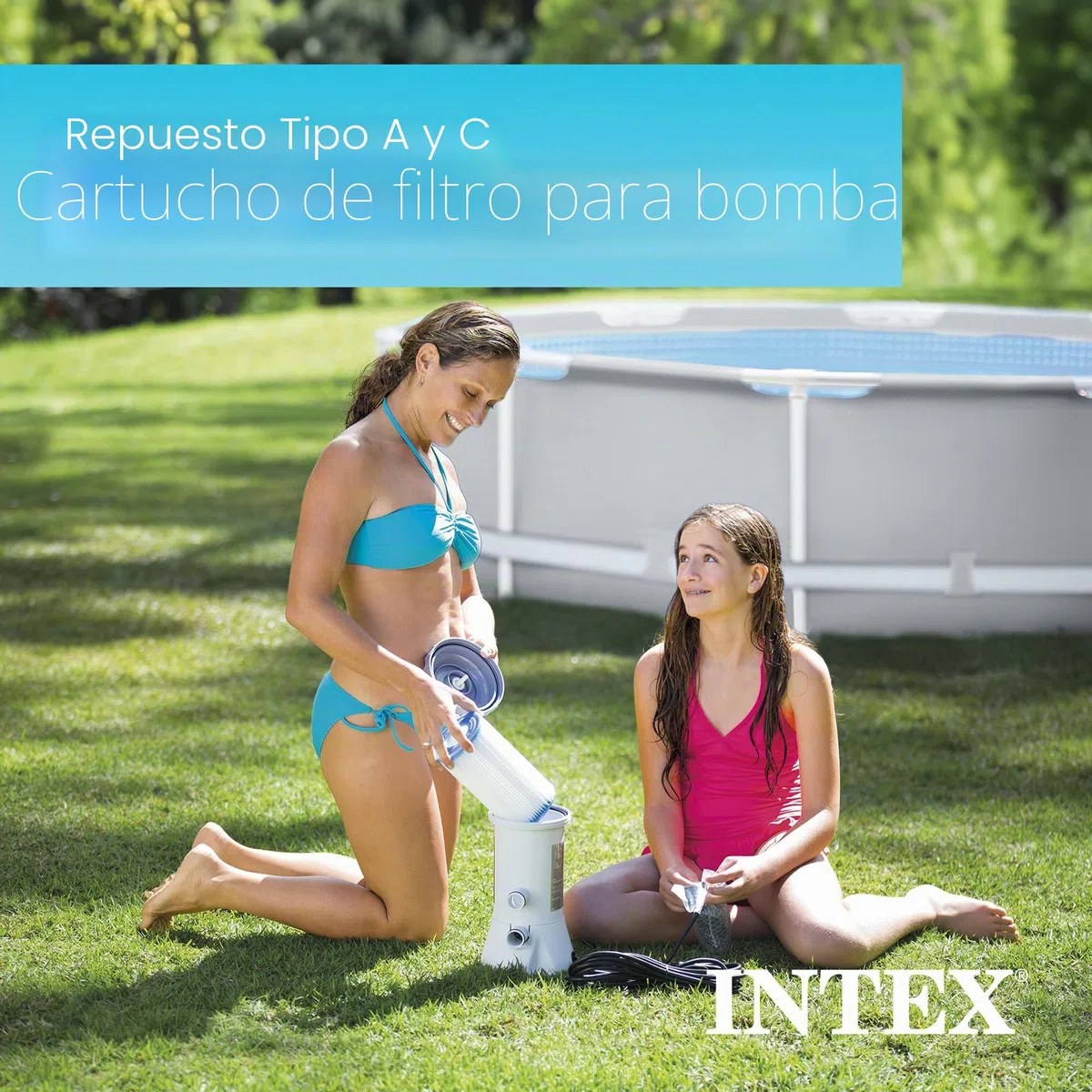 Intex 29002E Cartucho de Filtro Tipo A para Piscinas, Paquete Doble, Blanco, 1 Paquete