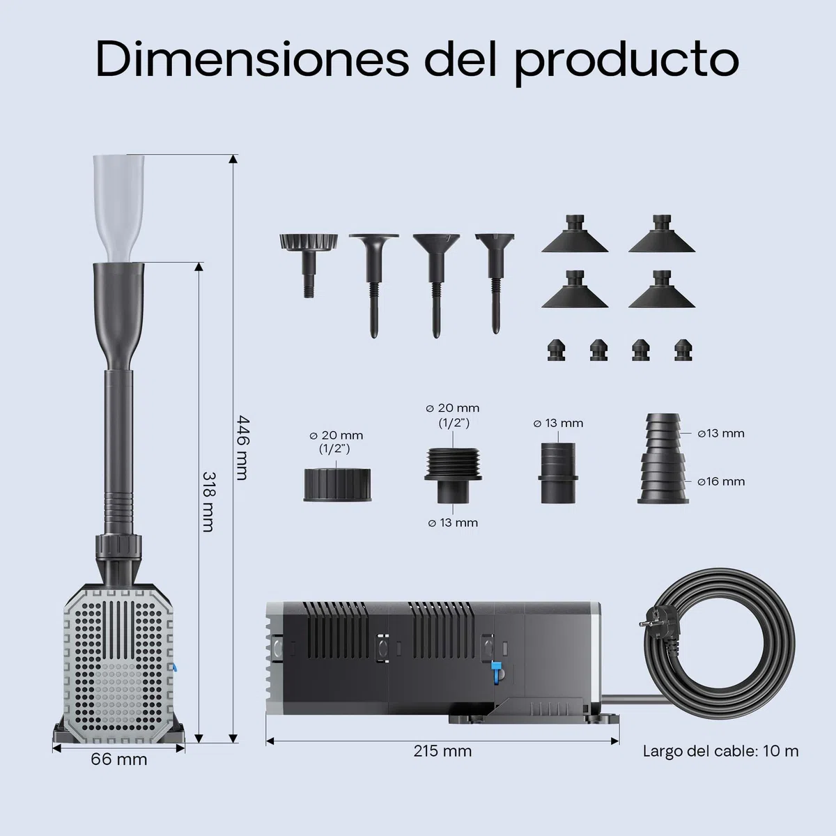 SunSun CHJ-603 Eco Bomba estanque fuente filtro esponja 600l/h 8W