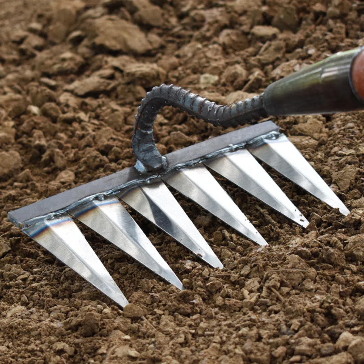 Rastrillo Metal para jardinería, deshierbe Malas Hierbas - Rastrillo Mano Acero al Carbono para escarificar, deshierbar, Cultivar, rastrillo raíz Grava