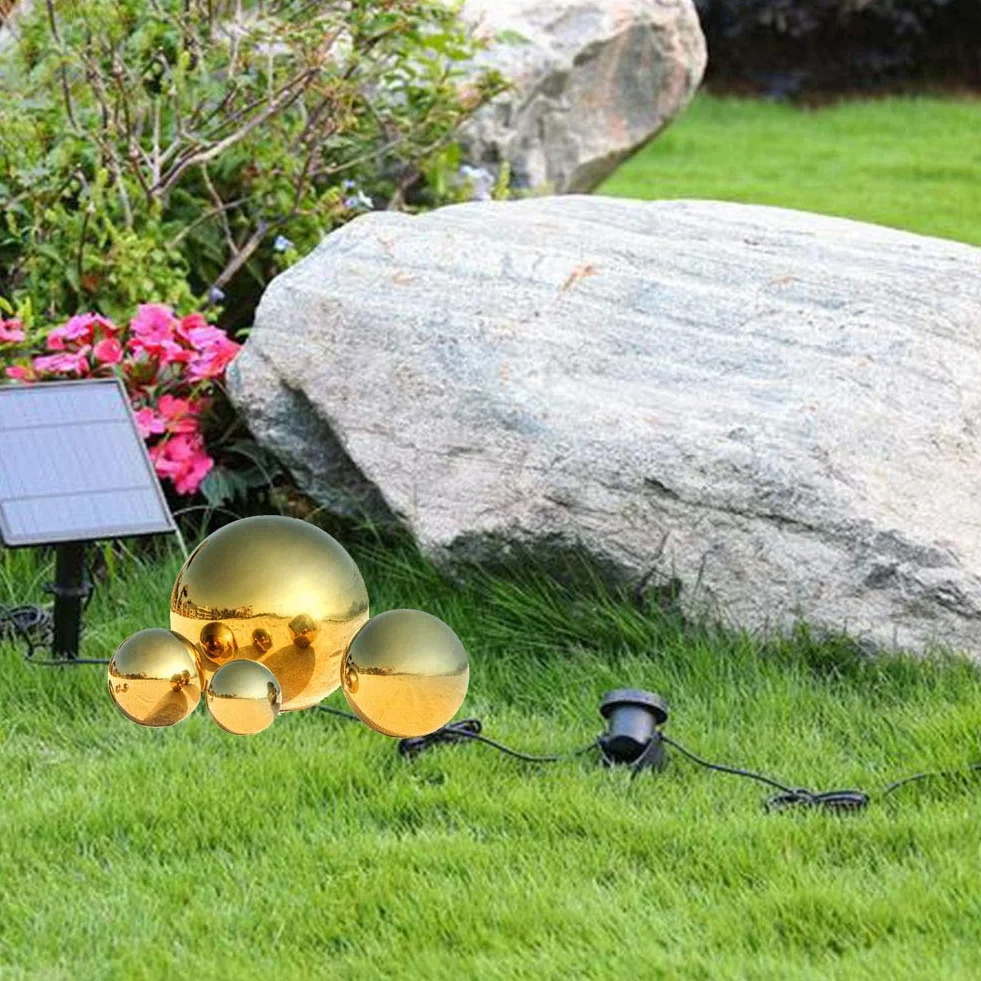Bola de Acero Inoxidable, 6 Unidades de 50 a 150 mm, Bola Hueca Pulida con Espejo, Esfera Reflectante para jardín, Globo de observación preperforado para decoración de jardín del hogar