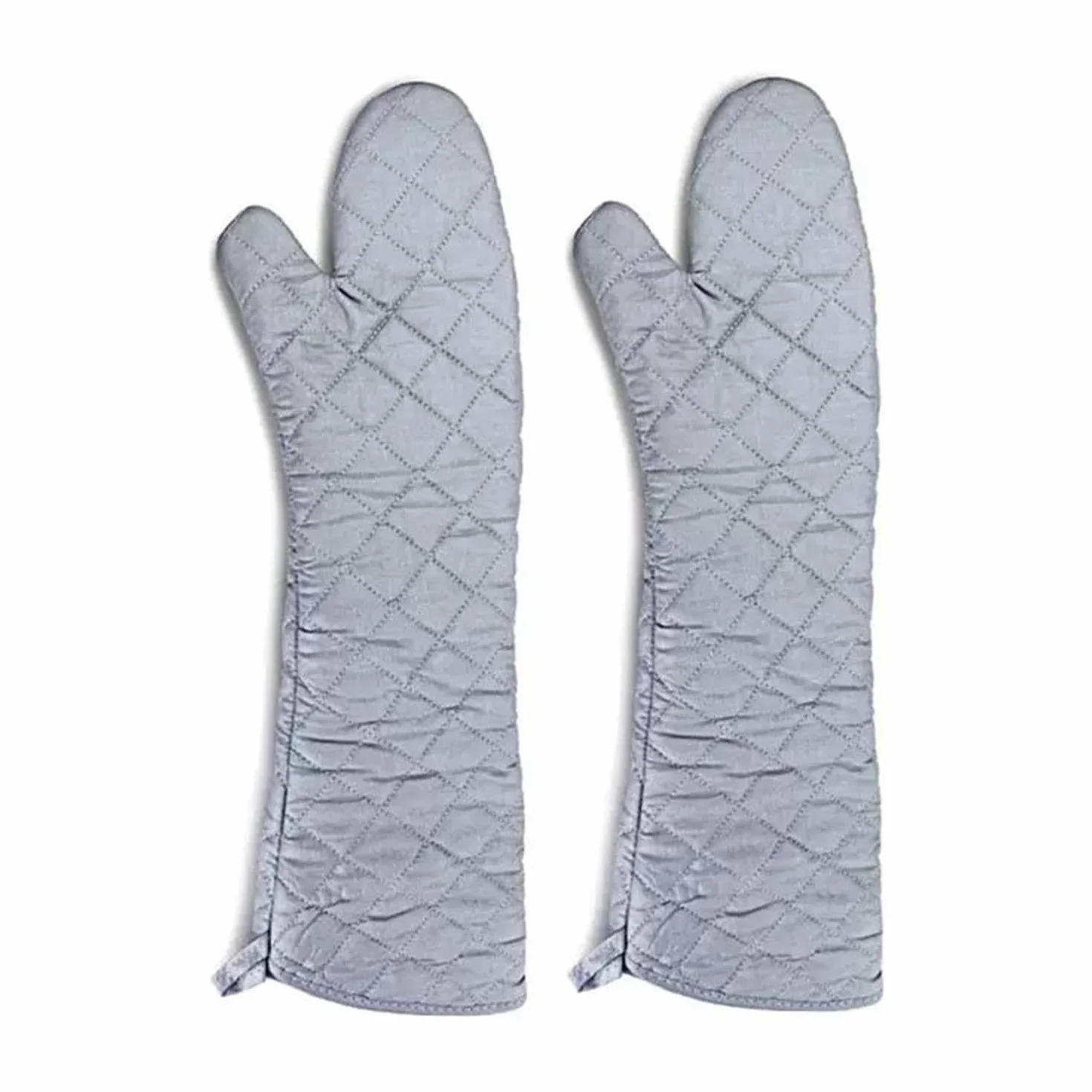 Linwnil Nuevo par de guantes de horno resistentes al calor Nuevos guantes de horno de algodón para la cocina Herramienta de cocina para altas temperaturas Guantes para barbacoa (58 cm)