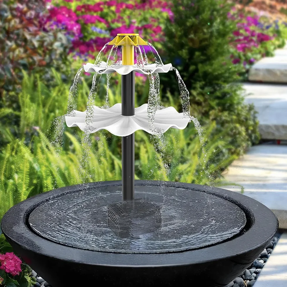 Bomba De Agua Solar para Estanque, Fuente De Agua Decorativa, Fuente Solar Jardin Exterior, Bomba Solar para Fuente De Agua, Bomba Agua con Panel Solar Terraza Jardín Cascada Baño De Pájaros (4W)
