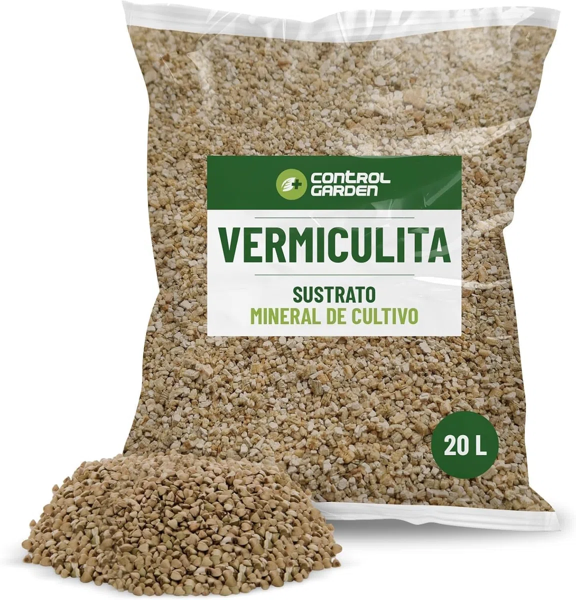 Control Garden Vermiculita 20L | Tierra para Plantas y Cultivos Interior y Exterior | Sustrato Natural para Semillas | Fabricado en España
