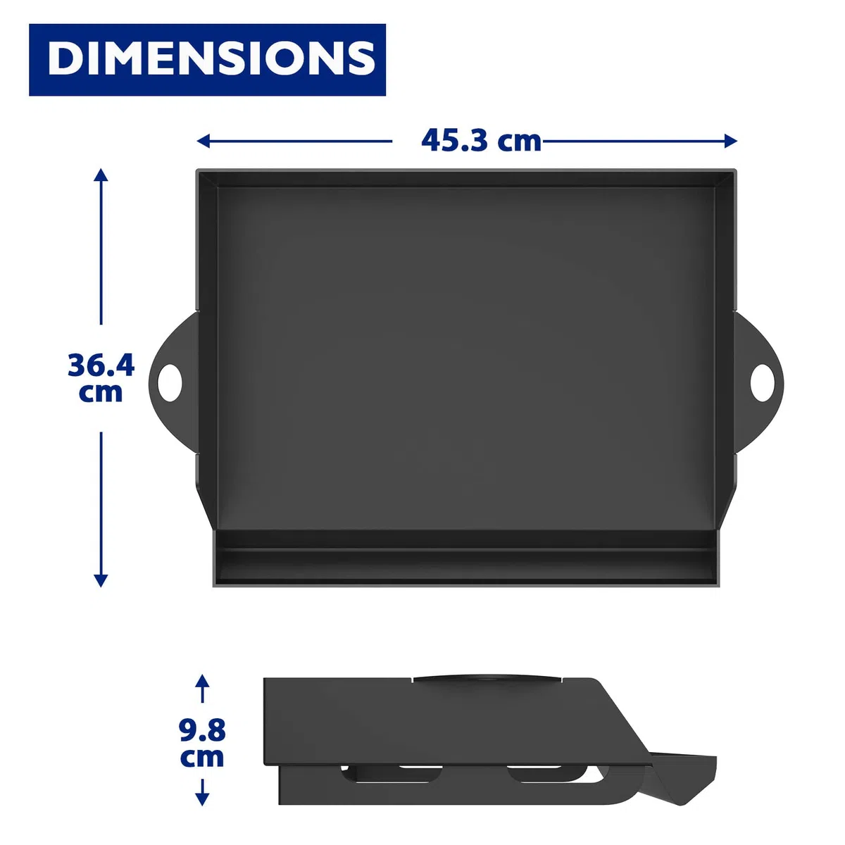 Plancha de Alta Calidad con Cubiertos y Espátula, Revestimiento Antiadherente para todas las Parrillas de Gas Plancha, 47 x 36,5 cm, Negro
