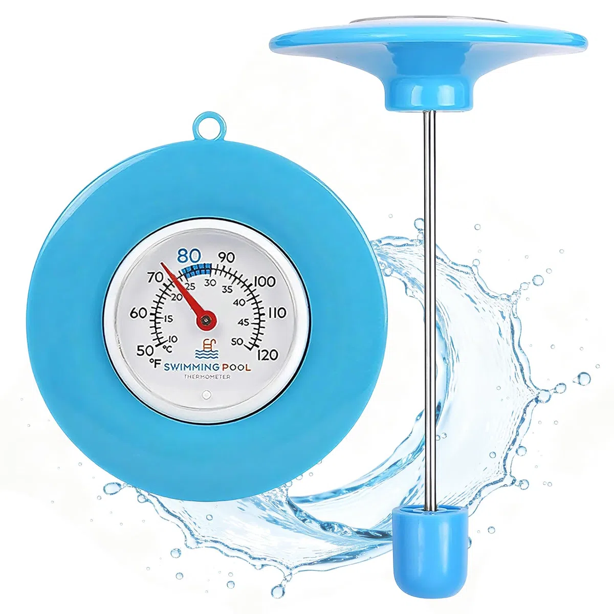 Termómetro Piscina Flotante, Termómetro Piscina de Agua, Termometro de Piscina Fácil de Leer, Termometro Agua, Resistente al Agua IPX6, Pool Thermometer para Piscina, Bañera, Spa, Estanqu, Acuari